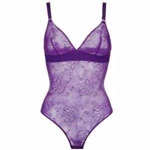 Stella McCartney purple lace Scarlett bodysuit